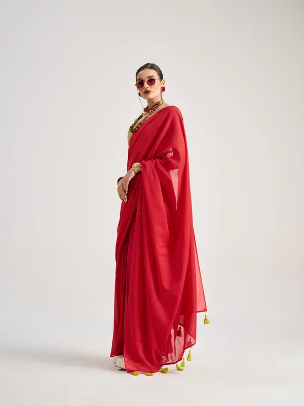 Suha_Womens_Fashion_Valentine_Party_Wear_Red_Color_Sarees