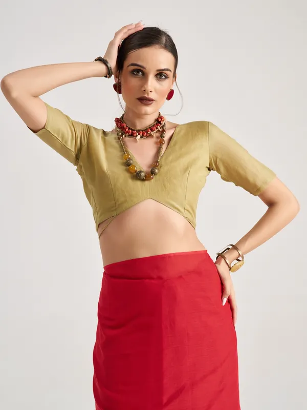 Suha_Womens_Fashion_Valentine_Party_Wear_Red_Color_Sarees