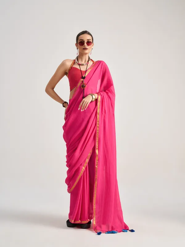 Suha_Womens_Fashion_Valentine_Party_Wear_Pink_Color_Sarees