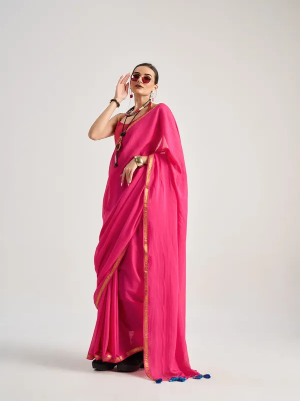 Suha_Womens_Fashion_Valentine_Party_Wear_Pink_Color_Sarees