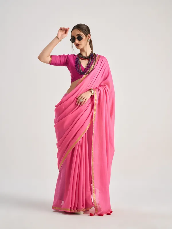 Suha_Womens_Fashion_Valentine_Party_Wear_Pink_Color_Sarees