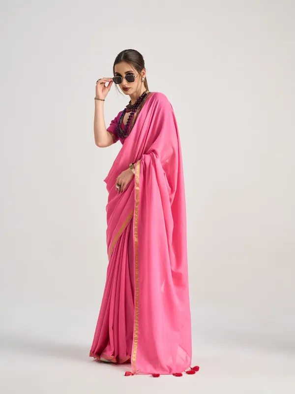 Suha_Womens_Fashion_Valentine_Party_Wear_Pink_Color_Sarees