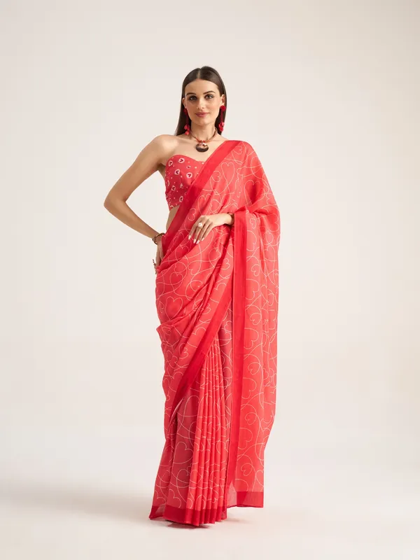 Suha_Womens_Fashion_Valentine_Party_Wear_Red_Color_Sarees