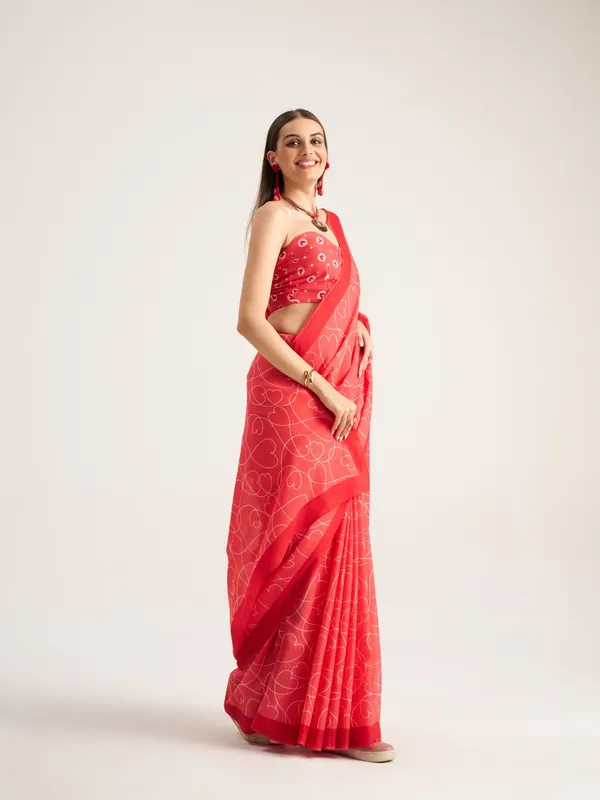 Suha_Womens_Fashion_Valentine_Party_Wear_Red_Color_Sarees