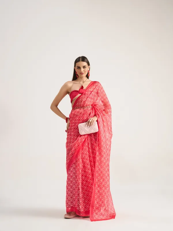 Suha_Womens_Fashion_Valentine_Party_Wear_Red_Color_Sarees