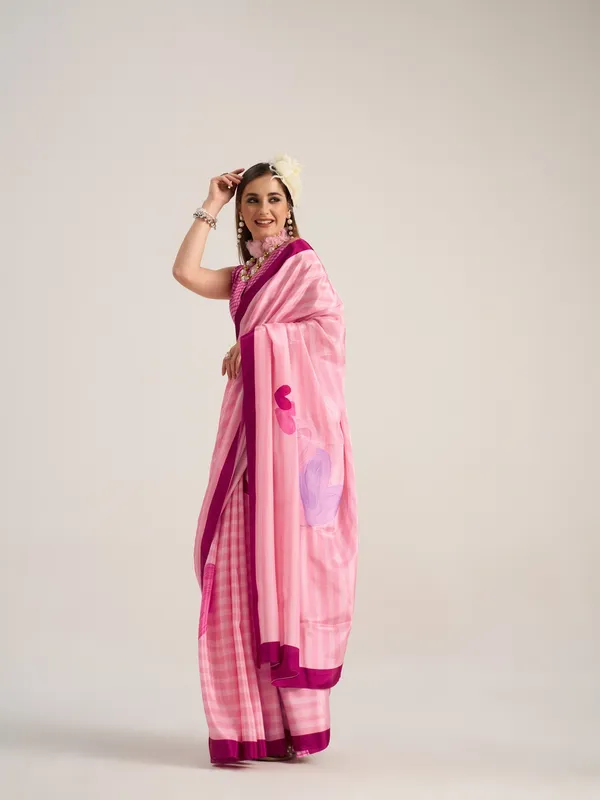 Suha_Womens_Fashion_Valentine_Party_Wear_Pink_Color_Sarees