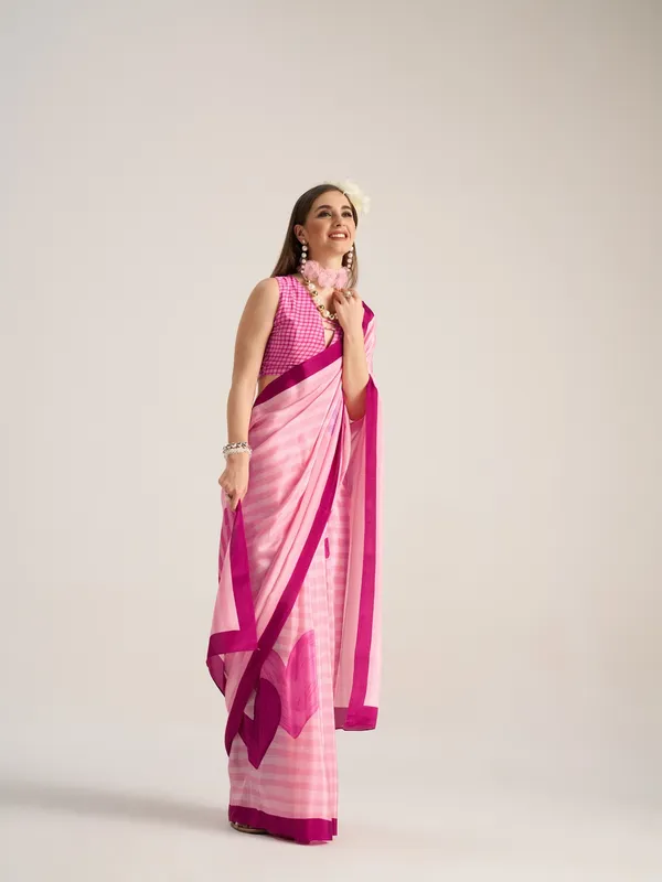Suha_Womens_Fashion_Valentine_Party_Wear_Pink_Color_Sarees