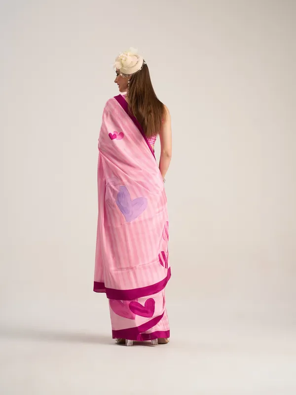 Suha_Womens_Fashion_Valentine_Party_Wear_Pink_Color_Sarees