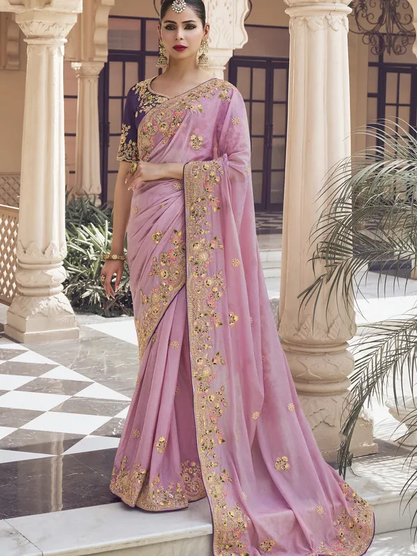 Suha_Womens_Fashion_Ethnic_Purple_Color_Saree