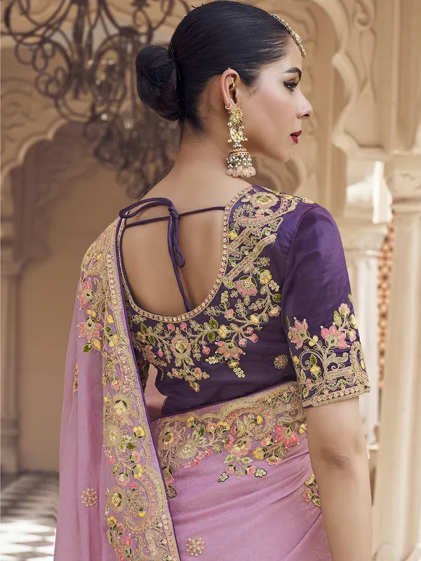 Suha_Womens_Fashion_Ethnic_Purple_Color_Saree