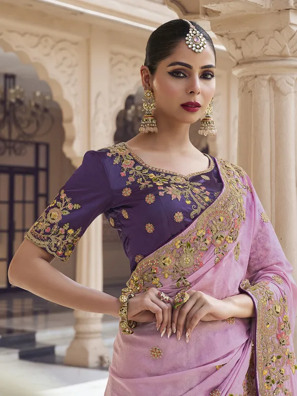 Suha_Womens_Fashion_Ethnic_Purple_Color_Saree