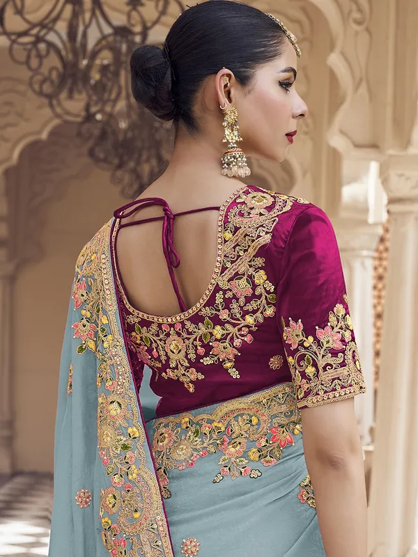 Suha_Womens_Fashion_Ethnic_Blue_Color_Saree
