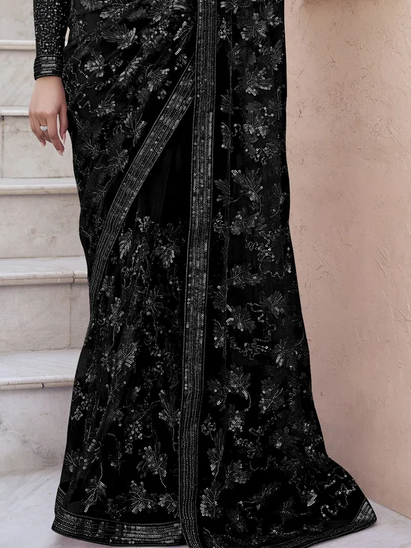 Suha_Womens_Fashion_Ethnic_Black_Color_Saree