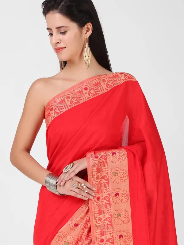 Suha_Womens_Grand_Fashion_Ethnic_Red_Color_Saree