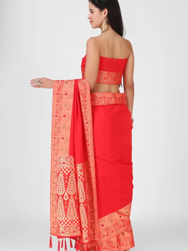 Suha_Womens_Grand_Fashion_Ethnic_Red_Color_Saree