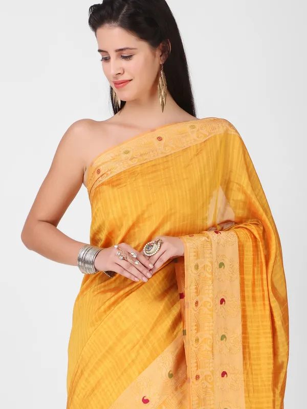 Suha_Womens_Grand_Fashion_Ethnic_Mustard_Color_Saree