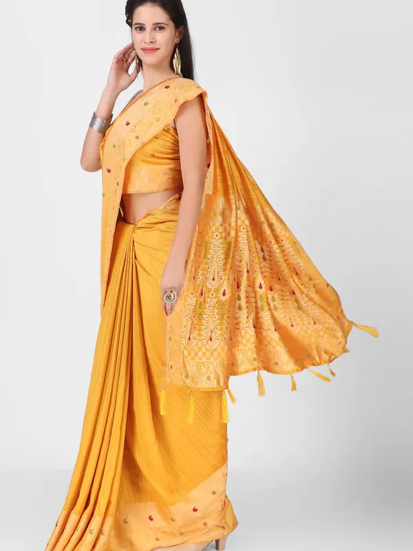 Suha_Womens_Grand_Fashion_Ethnic_Mustard_Color_Saree