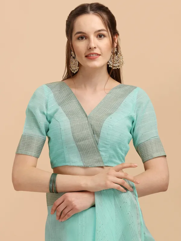 Suha_Womens_Grand_Fashion_Ethnic_Turquoise_Blue_Color_Saree