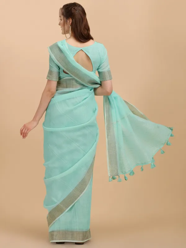 Suha_Womens_Grand_Fashion_Ethnic_Turquoise_Blue_Color_Saree