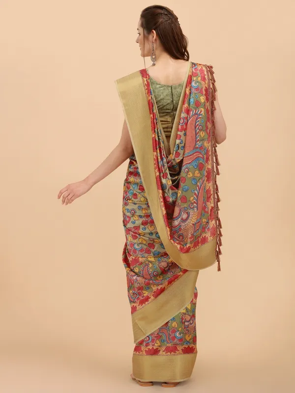 Suha_Womens_Grand_Fashion_Ethnic_Green_Color_Saree