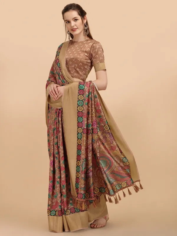 Suha_Womens_Grand_Fashion_Ethnic_Brown_Color_Saree
