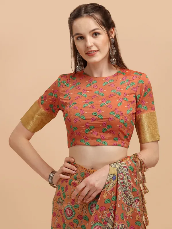 Suha_Womens_Grand_Fashion_Ethnic_Rust_Color_Saree