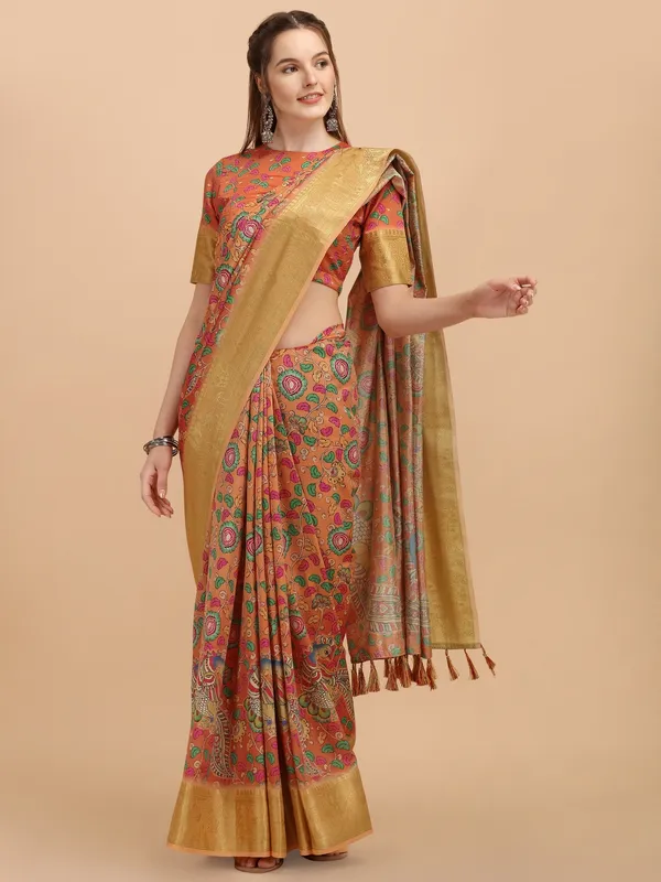 Suha_Womens_Grand_Fashion_Ethnic_Rust_Color_Saree