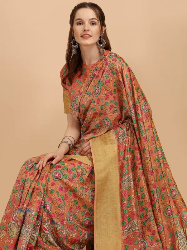 Suha_Womens_Grand_Fashion_Ethnic_Rust_Color_Saree