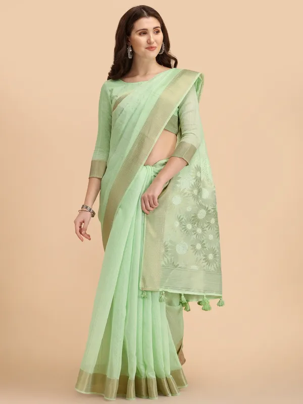 Suha_Womens_Grand_Fashion_Ethnic_Green_Color_Saree