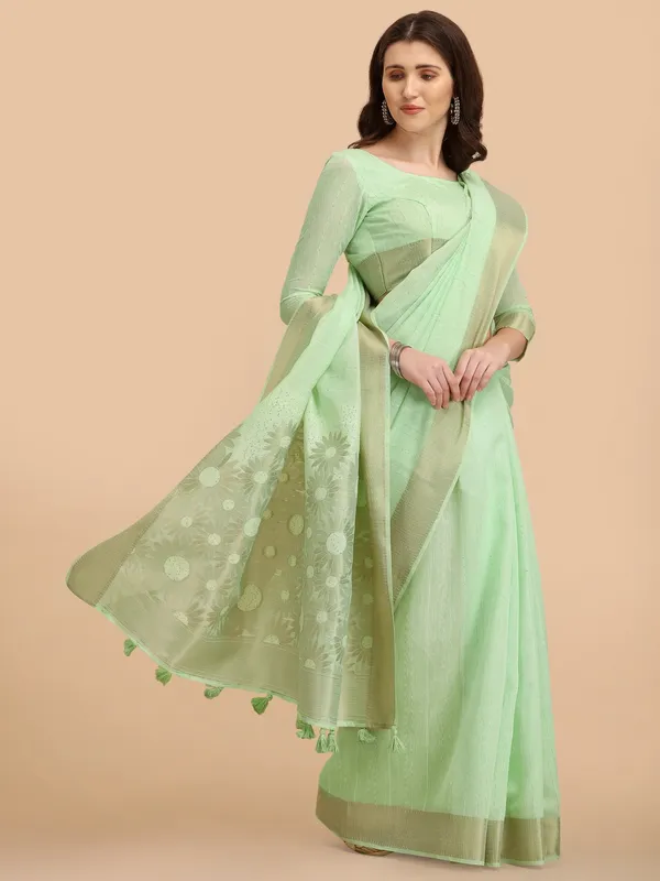 Suha_Womens_Grand_Fashion_Ethnic_Green_Color_Saree