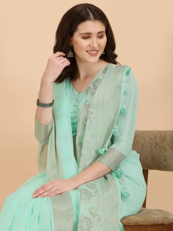 Suha_Womens_Grand_Fashion_Ethnic_Blue_Color_Saree