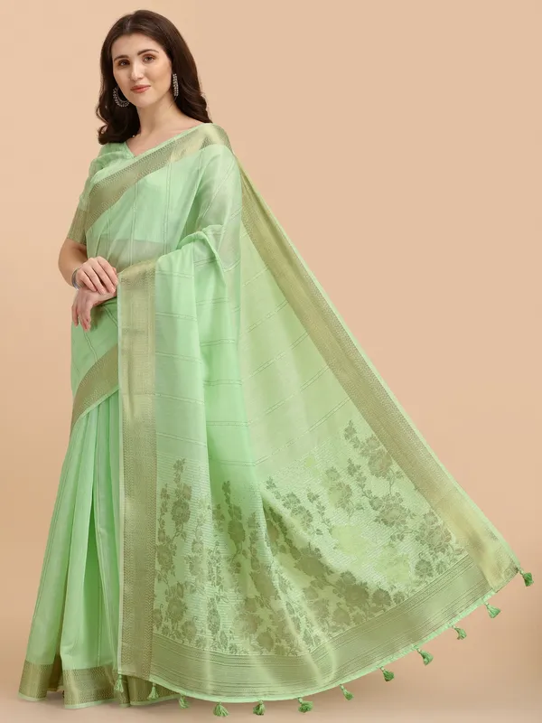 Suha_Womens_Grand_Fashion_Ethnic_Green_Color_Saree