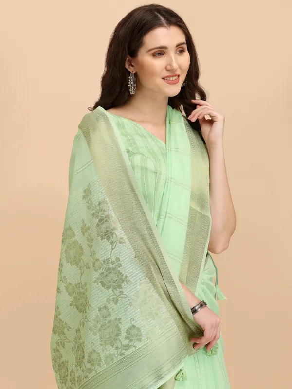 Suha_Womens_Grand_Fashion_Ethnic_Green_Color_Saree