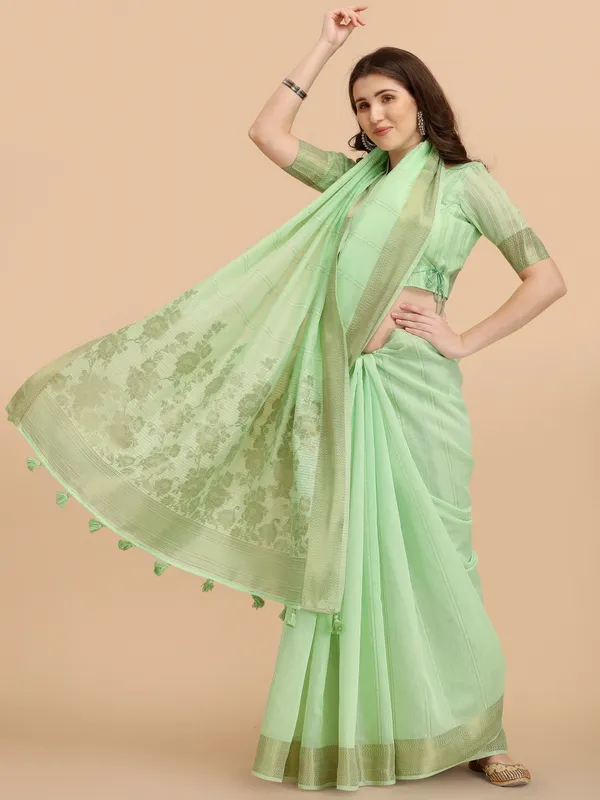Suha_Womens_Grand_Fashion_Ethnic_Green_Color_Saree