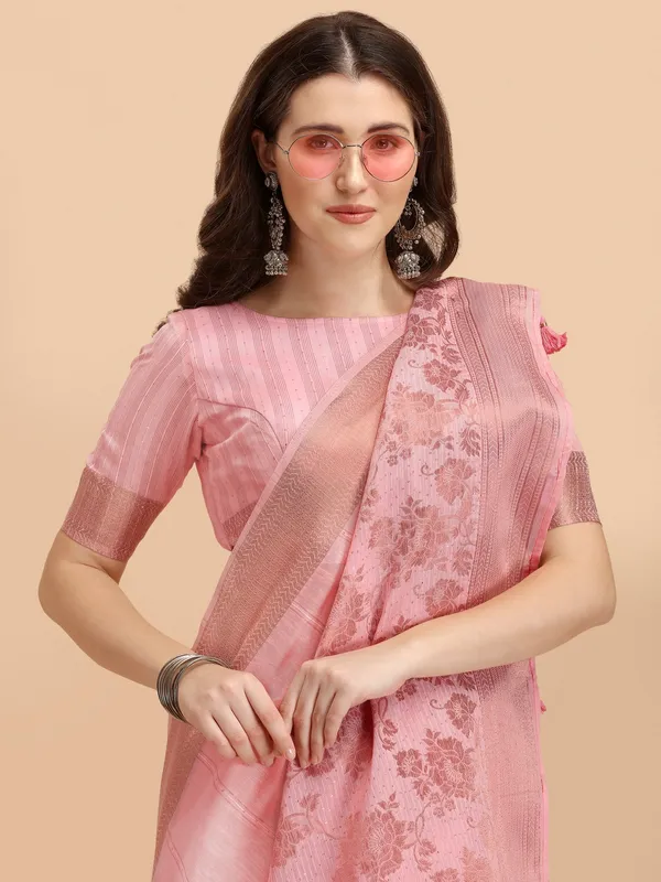 Suha_Womens_Grand_Fashion_Ethnic_Pink_Color_Saree