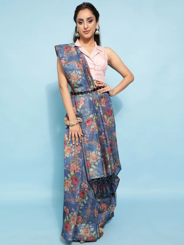 Suha_Womens_Grand_Fashion_Ethnic_Blue_Color_Saree