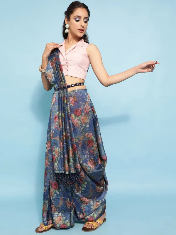 Suha_Womens_Grand_Fashion_Ethnic_Blue_Color_Saree