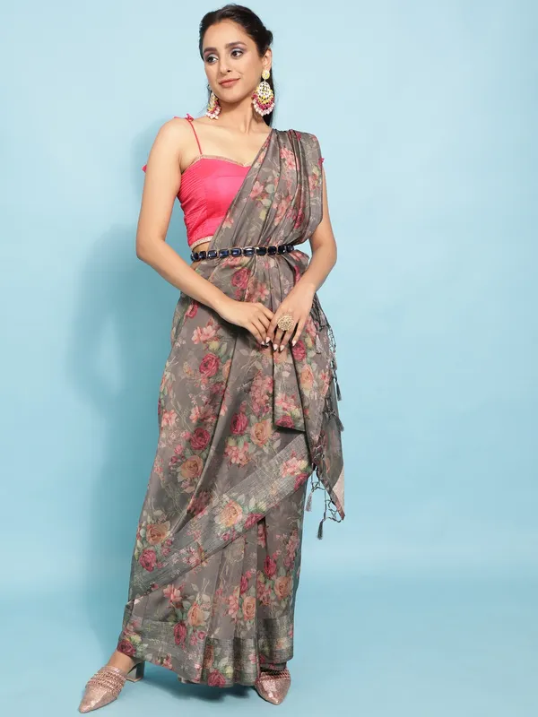 Suha_Womens_Grand_Fashion_Ethnic_Grey_Color_Saree