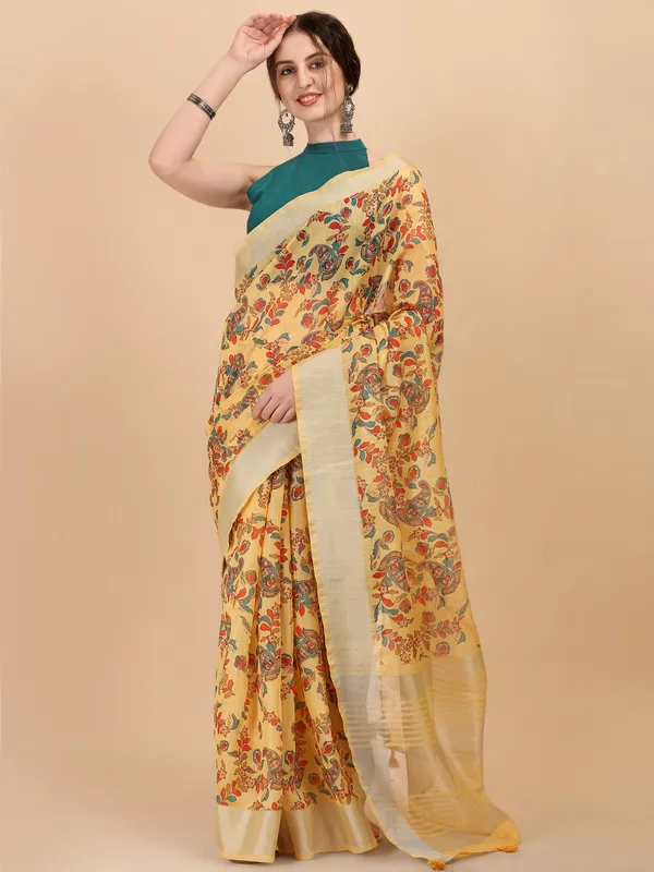 Suha_Womens_Grand_Fashion_Ethnic_Yellow_Color_Saree