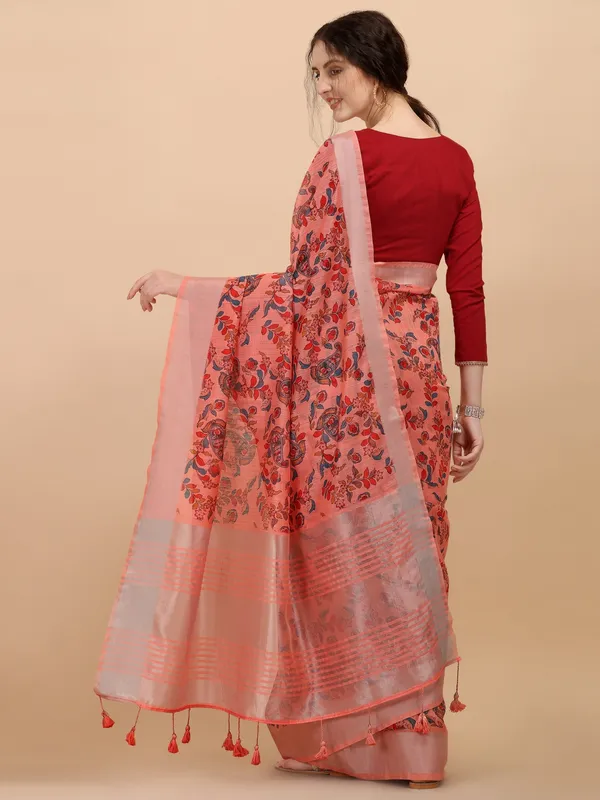 Suha_Womens_Grand_Fashion_Ethnic_Peach_Color_Saree