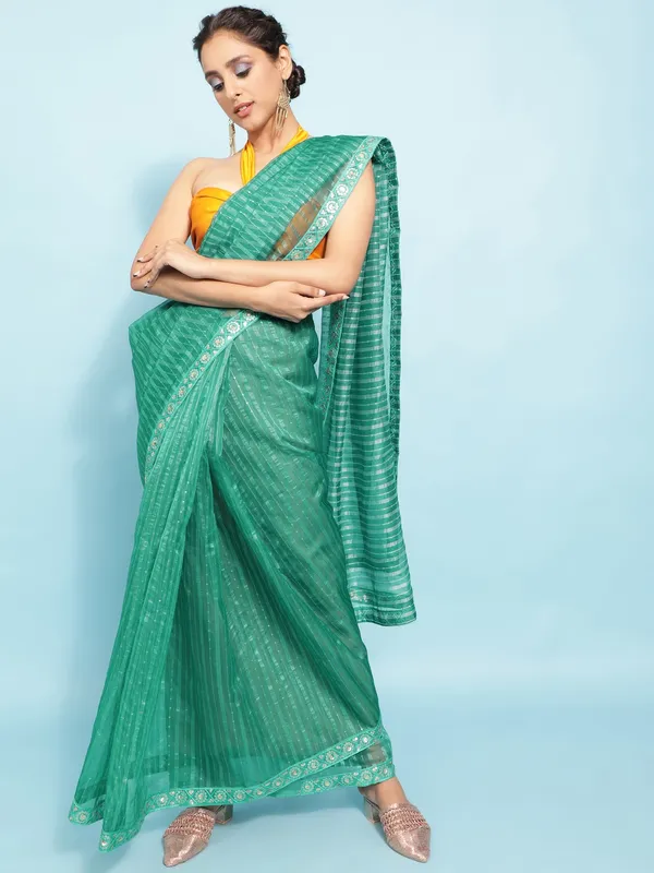Suha_Womens_Grand_Fashion_Ethnic_Turquoise_Blue_Color_Saree