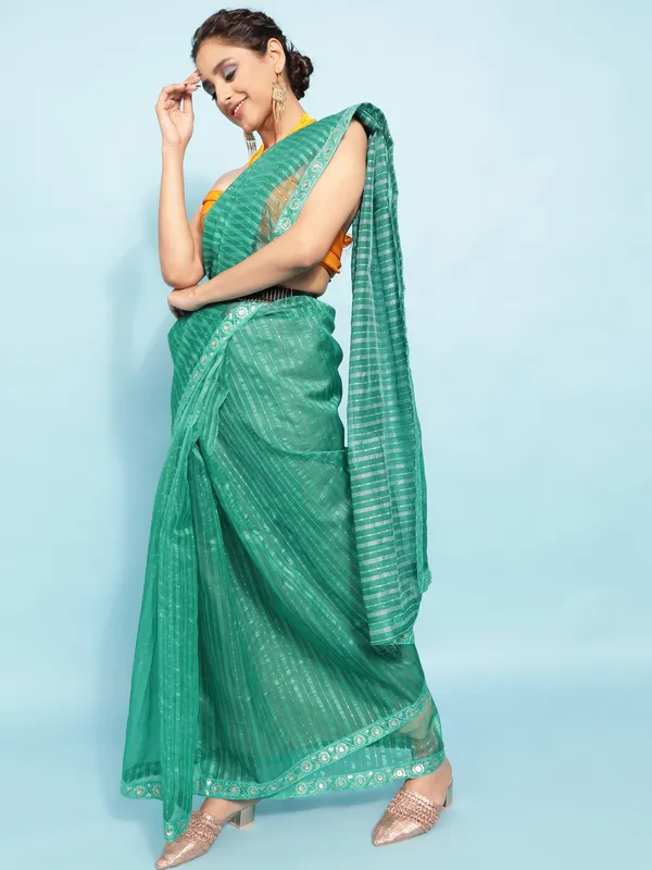 Suha_Womens_Grand_Fashion_Ethnic_Turquoise_Blue_Color_Saree