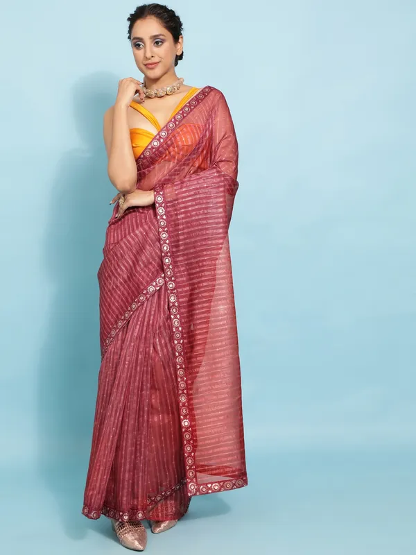 Suha_Womens_Grand_Fashion_Ethnic_Maroon_Color_Saree
