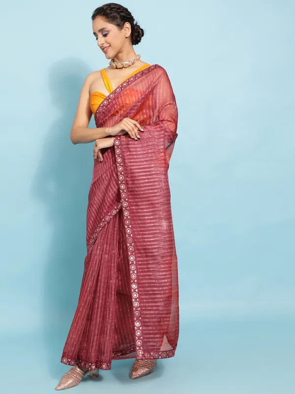 Suha_Womens_Grand_Fashion_Ethnic_Maroon_Color_Saree