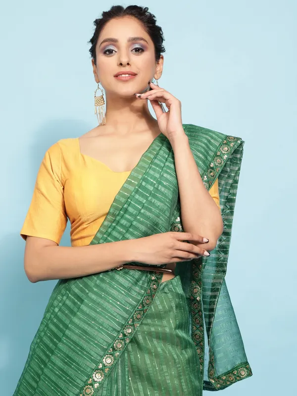Suha_Womens_Grand_Fashion_Ethnic_Green_Color_Saree
