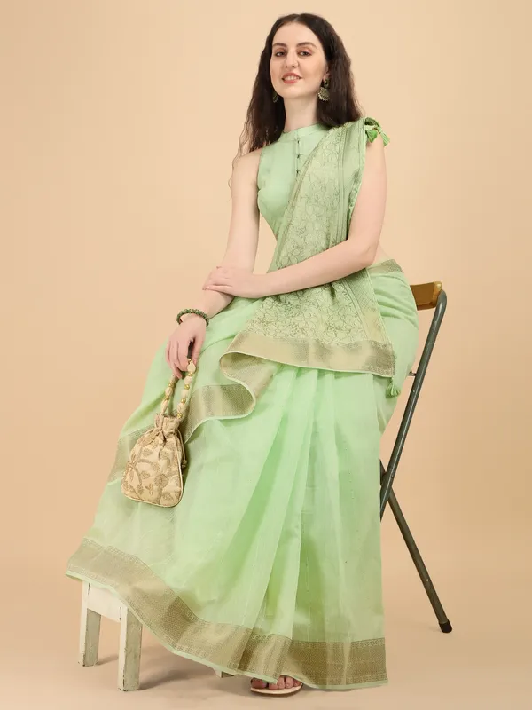 Suha_Womens_Grand_Fashion_Ethnic_Green_Color_Saree