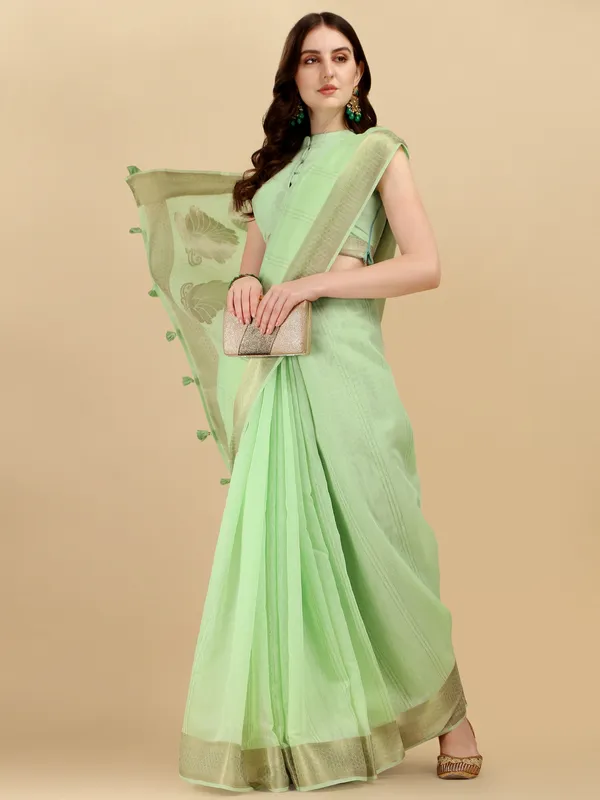 Suha_Womens_Grand_Fashion_Ethnic_Green_Color_Saree