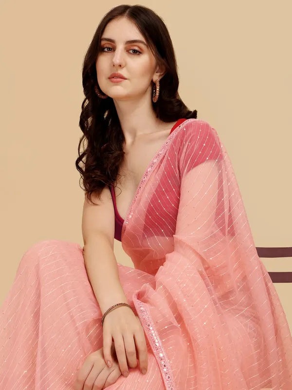 Suha_Womens_Grand_Fashion_Ethnic_Peach_Color_Saree