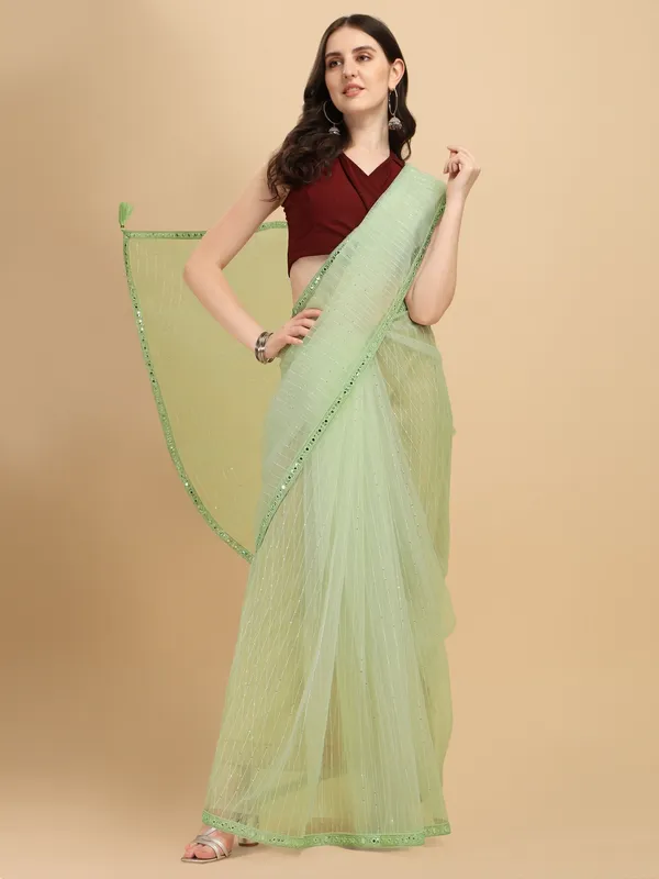 Suha_Womens_Grand_Fashion_Ethnic_Green_Color_Saree