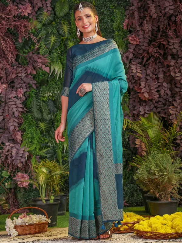 Suha_Womens_Grand_Fashion_Ethnic_Blue_Color_Saree